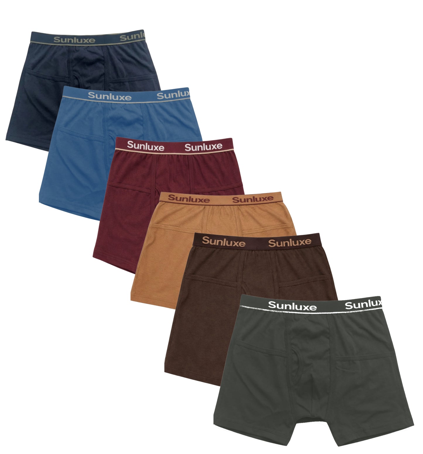 Sunluxe Men's cotton Trunks Pack Of 6/Rib Pocket innerwear