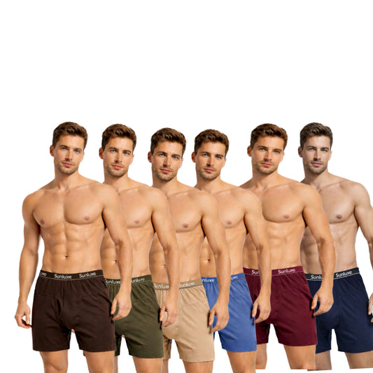 Sunluxe Men's cotton Trunks Pack Of 6/Rib Pocket innerwear